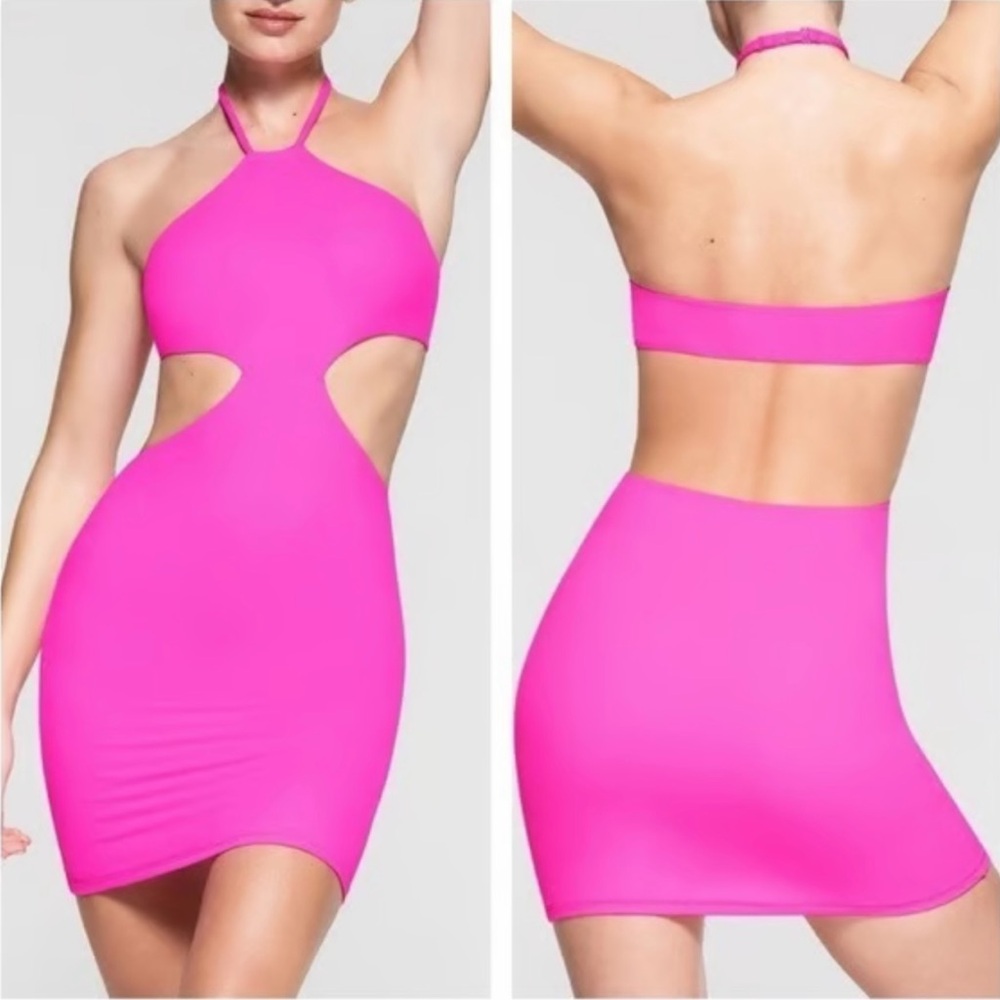 SKIMS Hot Pink Cut-Out Dress